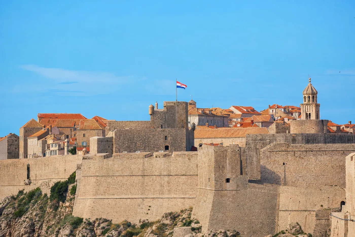 Croatia – famous landmark with the national flag