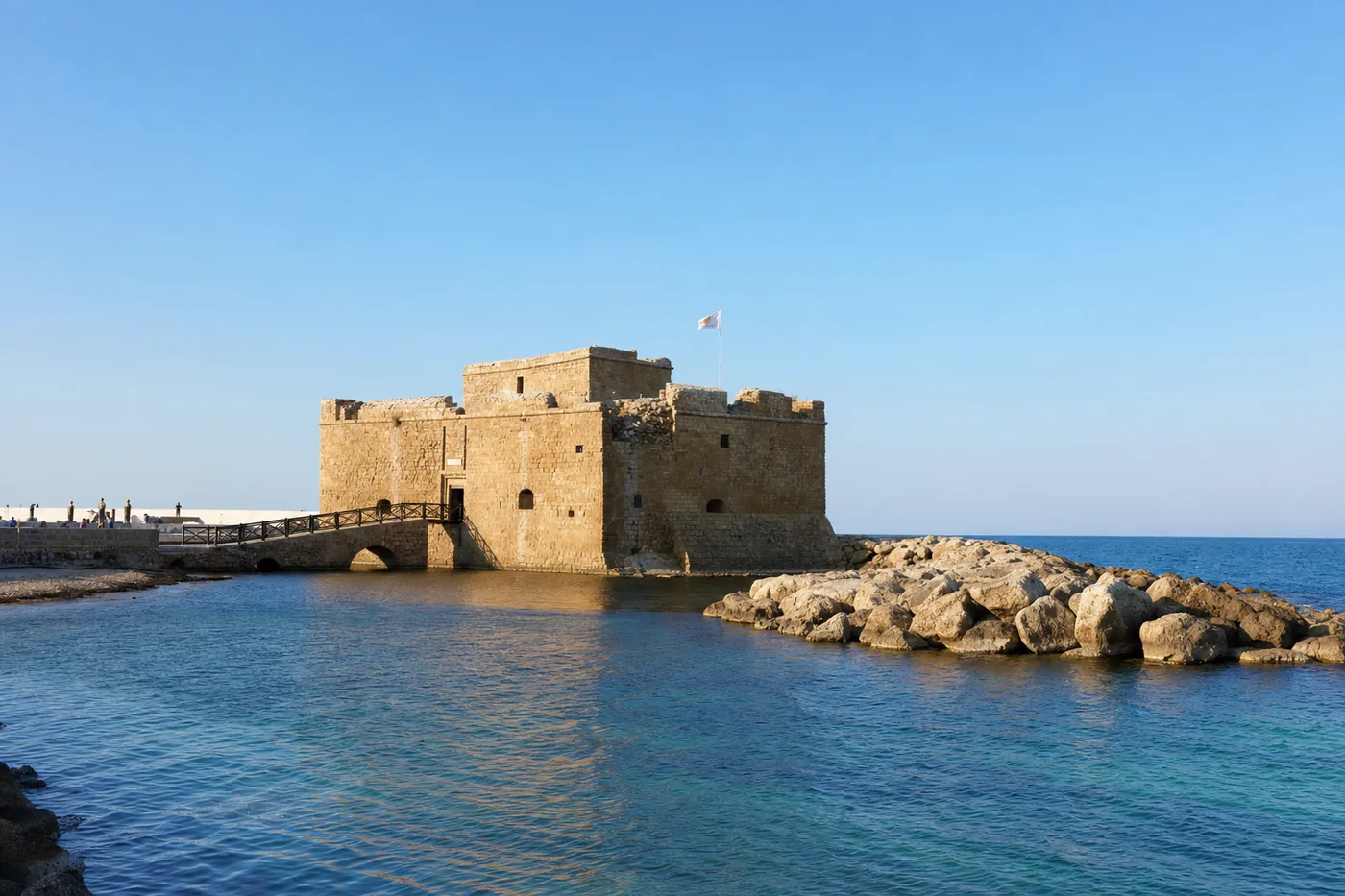 Cyprus – famous landmark with the national flag