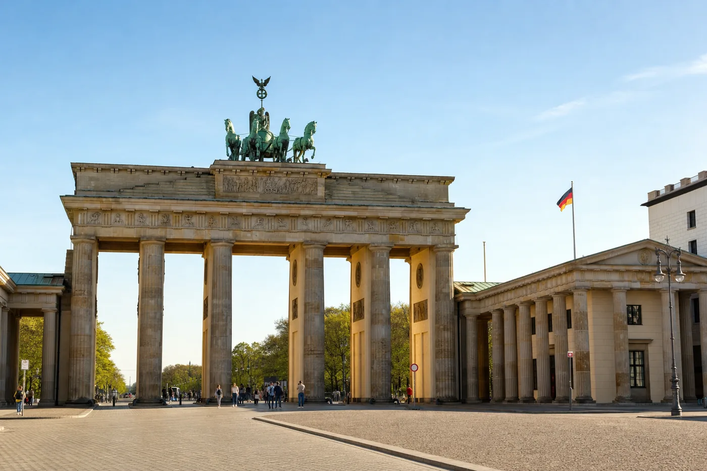 Germany – famous landmark with the national flag