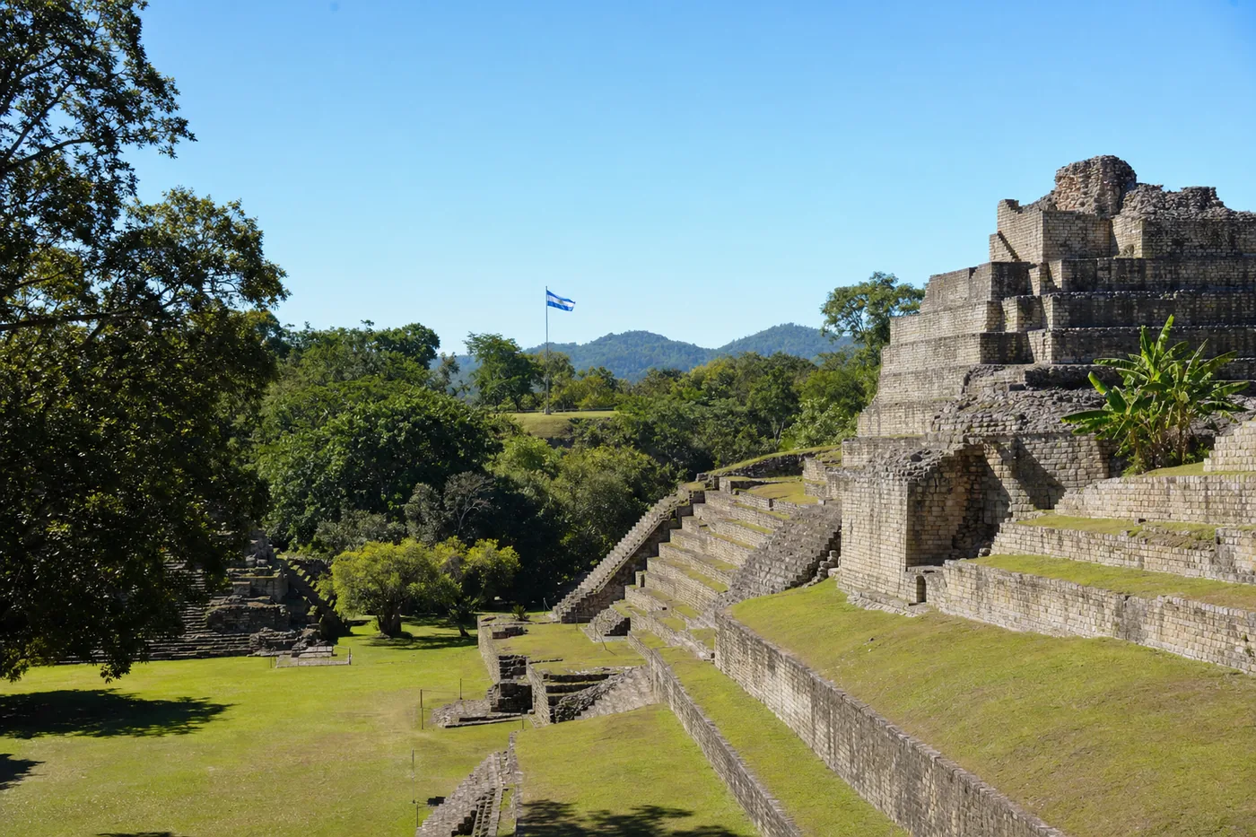 Honduras – famous landmark with the national flag