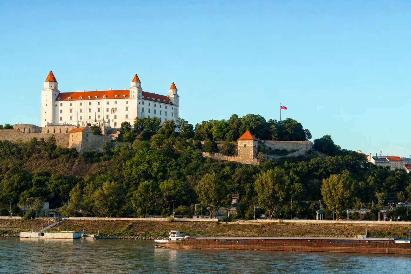 Slovakia – famous landmark with the national flag