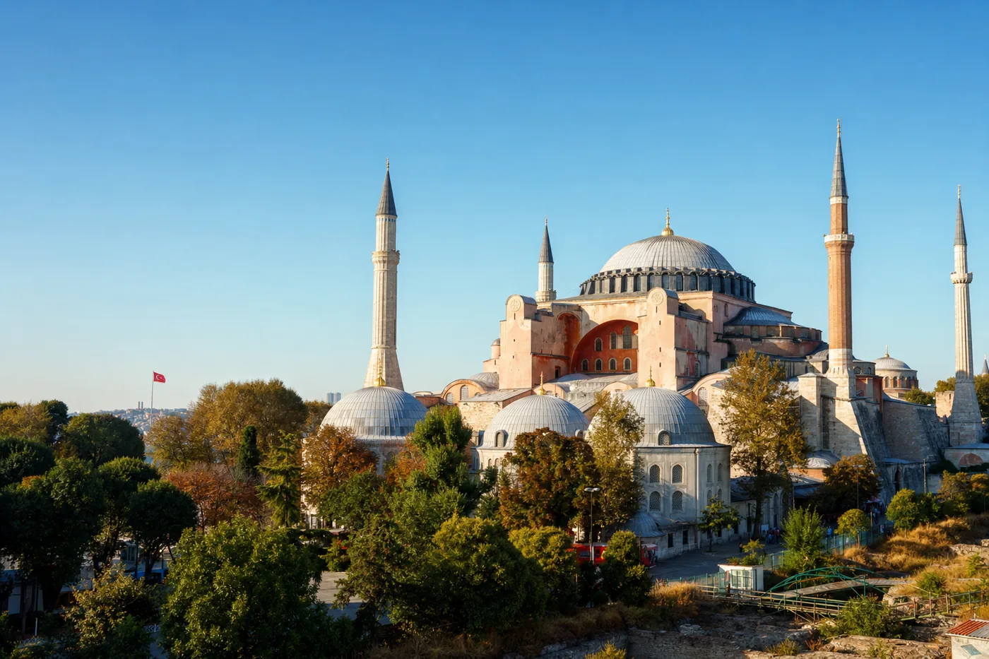 Turkey – famous landmark with the national flag