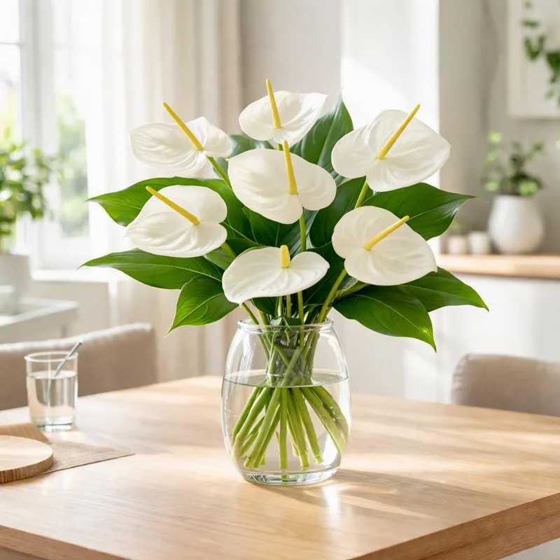 Anthurium (Flamingo Flower) – White – bilde 2