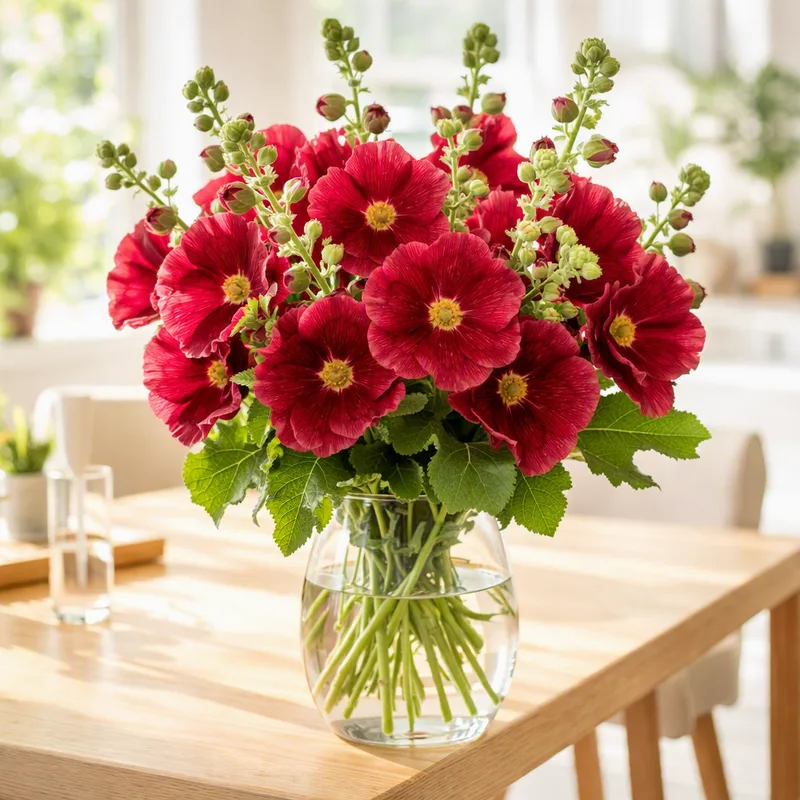 Hollyhock – Red – bilde 2