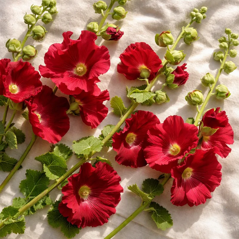 Hollyhock – Red – bilde 4